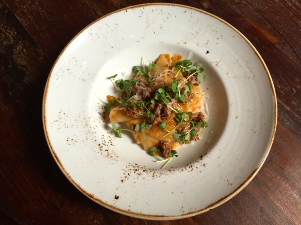 Lasagnette - Ribbon Pasta Noodles, Bolognese, Parmesan ($14)